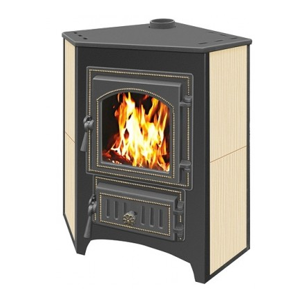 Печь-камин Везувий ПК-01 (220) угловой бежевый 9 кВт Амазонка бай фото в Бресте