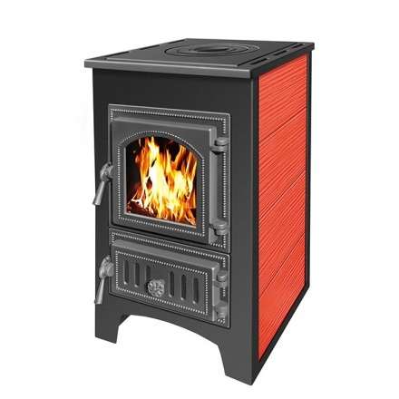Печь-камин Везувий ПК-01 (270) с плитой  красная 9 кВт Амазонка бай фото в Бресте