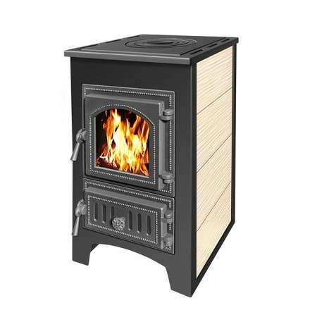 Печь-камин Везувий ПК-01 (270) c плитой бежевая 9 кВт Амазонка бай фото в Бресте