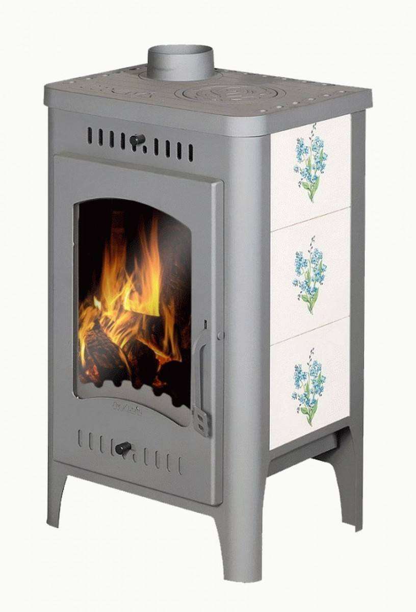 Печь-камин Бавария Оптима Незабудка с плитой фото в Бресте