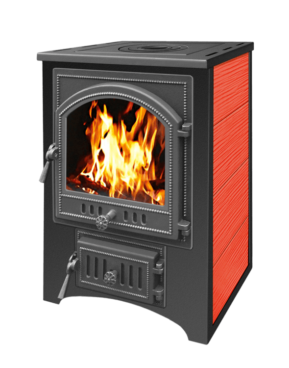 Печь-камин Везувий ПК-01 (205) c плитой красная 12 кВт Амазонка бай фото в Бресте