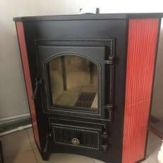 Купить Печь-камин Везувий ПК-01 (220) с конфоркой угловой красный 9 кВт в Бресте в Бресте