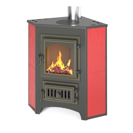 Печь-камин Везувий ПК-01 (220) с конфоркой угловой красный 9 кВт Амазонка бай фото Печь-камин Везувий ПК-01 (220) с конфоркой угловой красный 9 кВт купить в Бресте