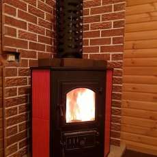 Купить Печь-камин Везувий ПК-01 (220) с конфоркой угловой красный 9 кВт в Бресте в Бресте