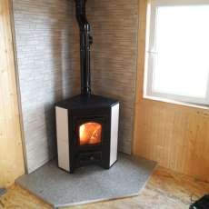 Купить Печь-камин Везувий ПК-01 (220) с конфоркой угловой бежевый 9 кВт в Бресте в Бресте