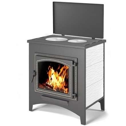 Печь-камин Везувий ПК-04 (240) с плитой беж 12 кВт Амазонка бай фото в Бресте