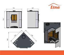 Печь-камин со стеклом ЭТНА (ДТ-4С) угловой Амазонка бай фото в Бресте