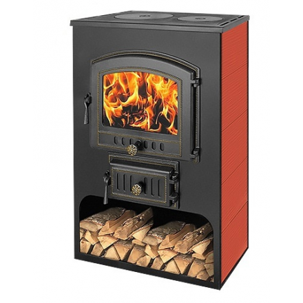 Печь-камин Везувий ПК-03 (224) с плитой красный 12 кВт Амазонка бай фото в Бресте