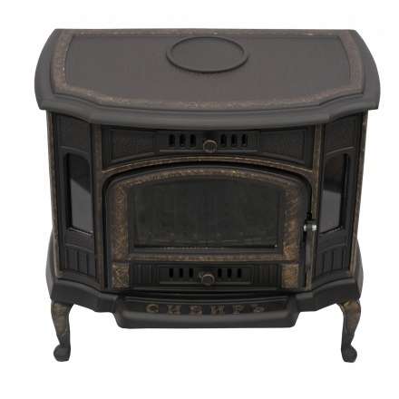 Стильный камин со стеклом Сибирь 10 чугунная Фото в Бресте