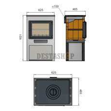 недорогой печь-камин со стеклом ЭТНА (БКД) с плитой Амазонка бай фото в Бресте