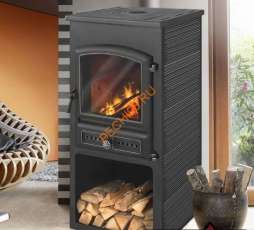 Недорогой стальной печь-камин со стеклом ЭТНА (БКД) с плитой Амазонка бай фото в Бресте