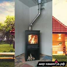 Печь-камин ЭТНА (БКД) с плитой и ТО Бежевый высокий в Бресте