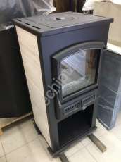 Печь-камин со стеклом ЭТНА (БКД) с плитой и ТО фото в Бресте