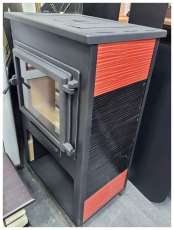 Стальной камин ЭТНА (Панорама) с плитой Антрацит" высокий фото в Бресте