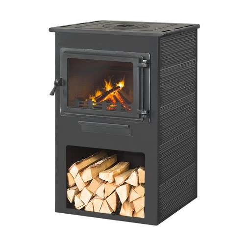 Печь-камин ЭТНА (Панорама) с плитой фото в Бресте