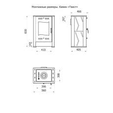 Стальной камин со стеклом Теплодар Твист фото габариты в Бресте