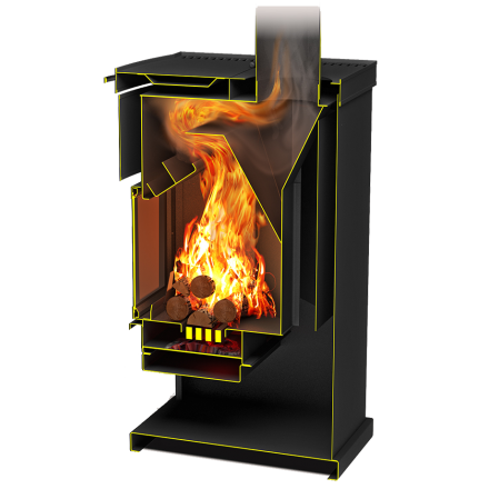 Стальной недорогой камин Теплодар ОВ-140 (прямой) фото в Бресте