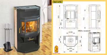 Купить отопительный камин с шамотом Мета-Бел Ока с плитой в Бресте фото  в Бресте