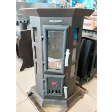 Угловая недорогая печь Термофор Статика Квинта, чёрная бронза фото в Бресте