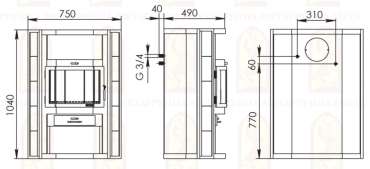 Купить недорогой камин с теплообменником Мета-Бел АОТВ 9.0-03 Печора-Аква в Бресте фото в Бресте