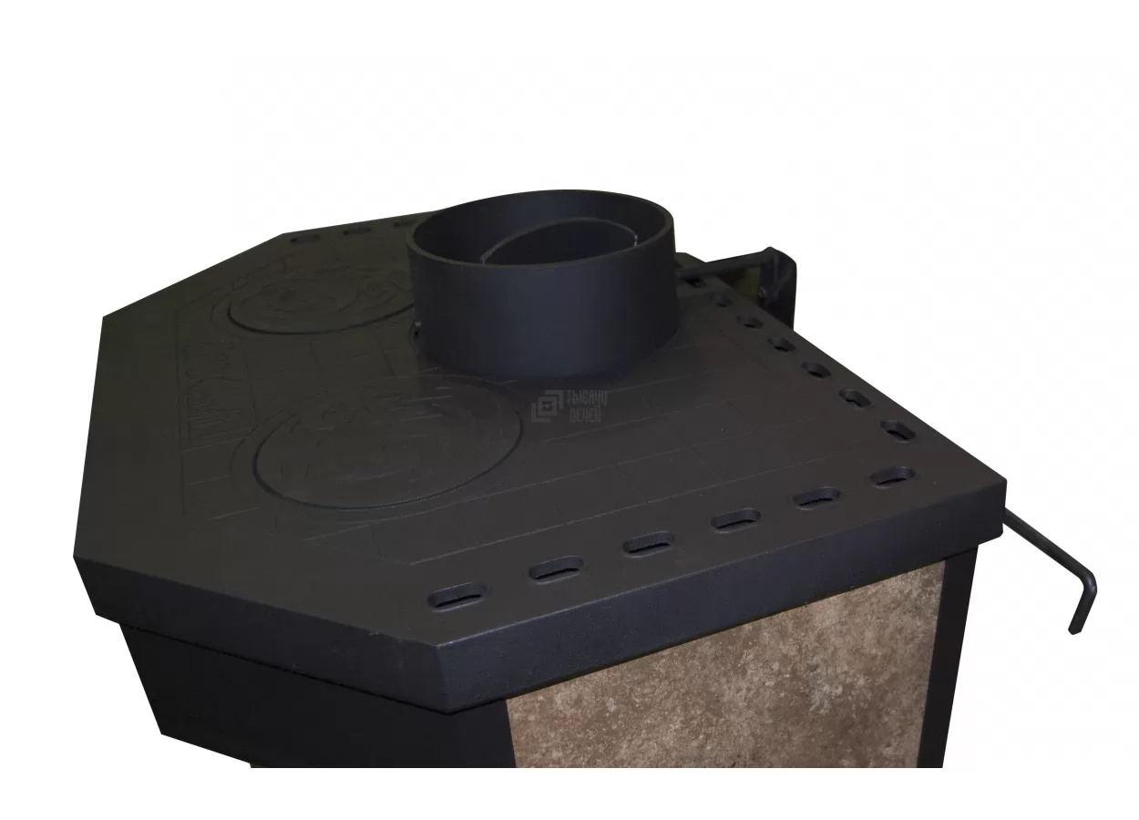 Печь-камин с дровницей Бавария призматик с плитой фото в Бресте