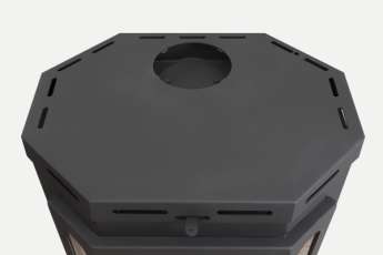 Стальная печь-камин Бавария призматик пристенно-угловой фото в Бресте