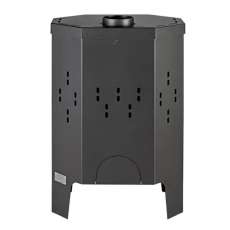 Печь-камин Бавария призматик пристенно-угловой фото сзади в Бресте