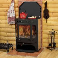 Печь-камин Бавария с плитой аква фото в Бресте