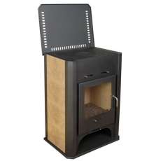 Стальная печь-камин Бавария с плитой и теплообменником фото в Бресте