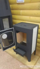 Печь-камин Экокамин с плитой в интерьере фото в Бресте