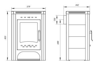 Печь-камин со стеклом Бавария фото в Бресте