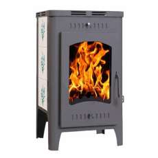 Стальной камин Бавария Оптима Незабудка со стеклом фото в Бресте