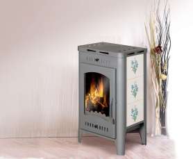 Печь-камин Бавария Оптима Незабудка со стеклом фото в Бресте