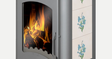 Недорогой камин Бавария Оптима Незабудка со стеклом фото в Бресте