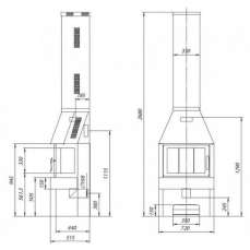 Печь-камин Бавария три стекла графит фото схема в Бресте