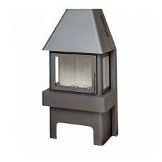 Стальной камин Бавария три стекла графит фото в Бресте