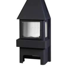 Печь-камин Бавария 3 стекла чёрная фото в Бресте