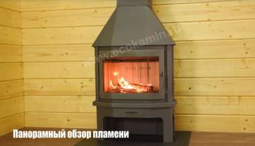 Недорогой камин со стеклом Бавария Мюнхен пристенно-угловой графит фото в Бресте