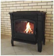 Печь-камин чугунный FireWay Gunter в интерьере чёрный Амазонка бай фото в Бресте