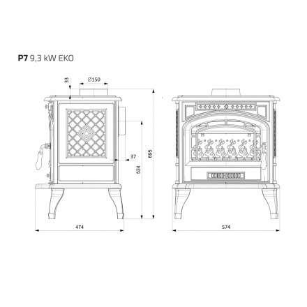 Купить Печь-камин Kawmet P7 (9.3 кВт) EKO в интерьере чугунный в Бресте фото в Бресте