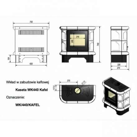 Купить кафельную печь камин Kratki WK/440/KAFEL/CZ Амазонка бай фото в Бресте