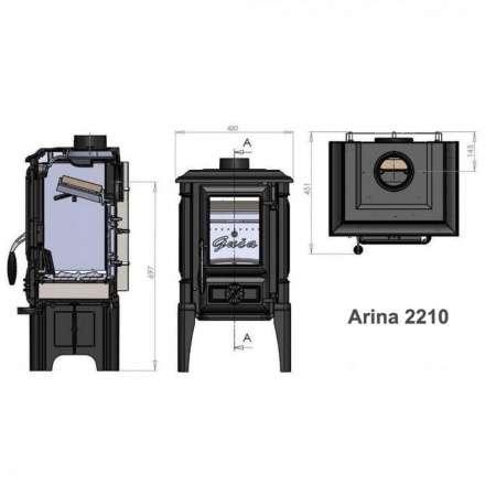 Печь GUCA Arina High из чугуна в Бресте