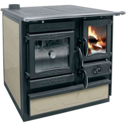 Печь-камин Guca GULIVER с плитой - bordo, cream Амазонка бай фото в Бресте