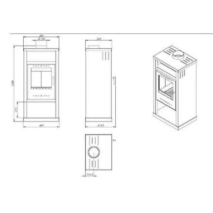 Купить Печь-камин NORDflam Pireus в Бресте Амазонка бай фото в Бресте