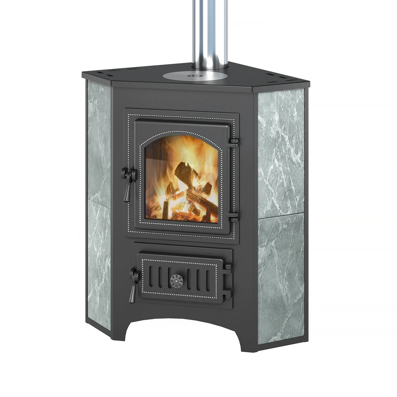 Печь-камин Везувий ПК-01 (270) угловой талькохлорит 9 кВт Амазонка бай фото в Бресте