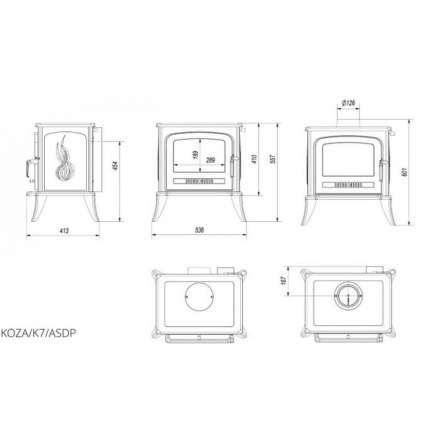 Купить Печь-камин чугунный Kratki Koza K7 с термостатом в Бресте Амазонка бай фото в Бресте