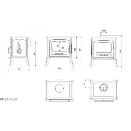Купить Печь-камин чугунный Kratki Koza K7 с турбиной в Бресте Амазонка бай фото в Бресте