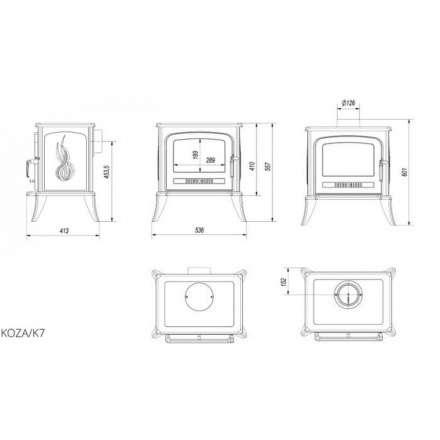 Печь-камин Kratki Koza K7 Амазонка бай фото в Бресте