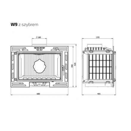 Каминная топка Kawmet W9-12,8 кВт в Бресте