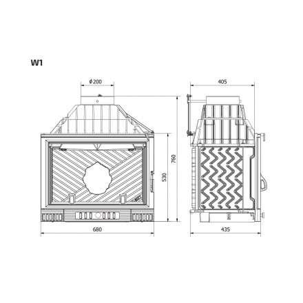 Каминная топка Kawmet W1-18 кВт Герб в Бресте